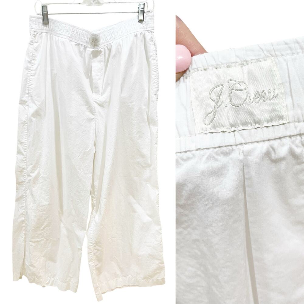 J.crew End-on-end cotton wide-leg pajama pant white Large